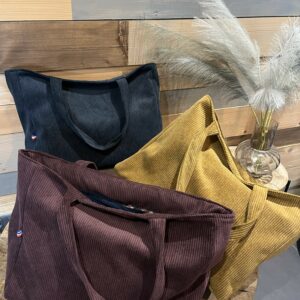 Sac cabas velours ocre